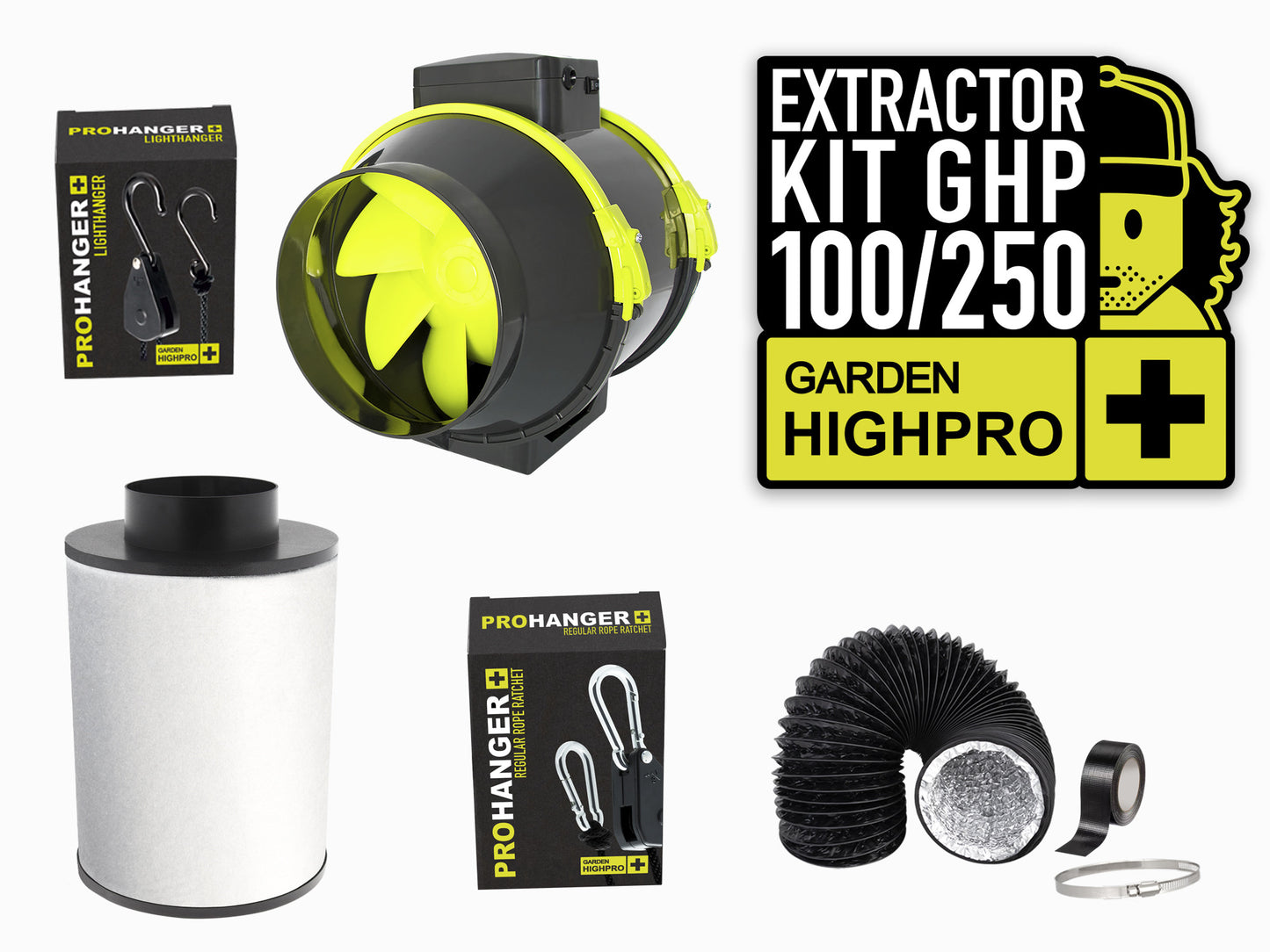 GARDEN HIGH PRO Extractor Kit 100 mm – 250 m³/h Abluftset
