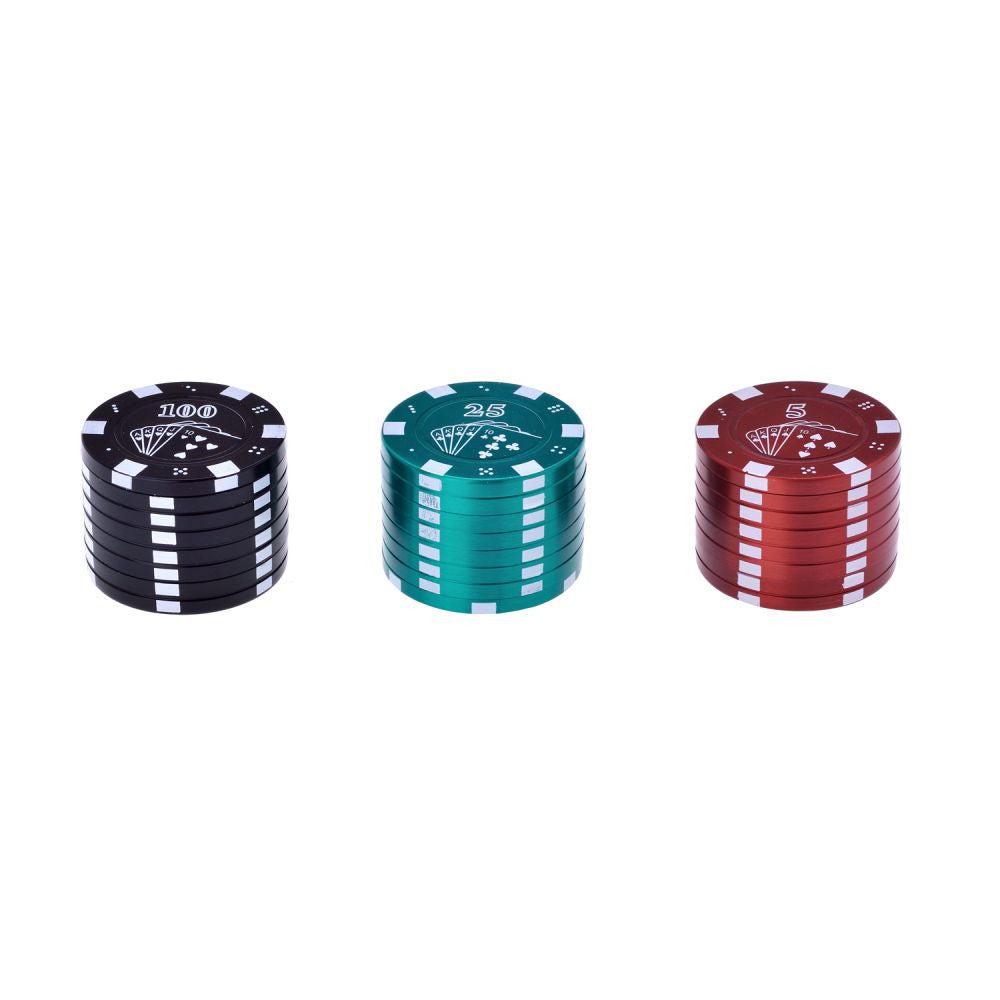 Champ High Poker Grinder 42 mm – Metall Grinder im Pokerchip-Design