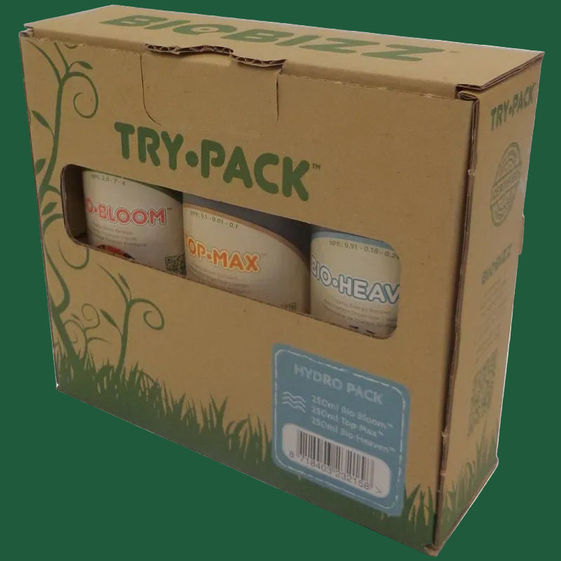 BioBizz Try·Pack Hydro 250 ml – Bio Düngerset für Hydroponik