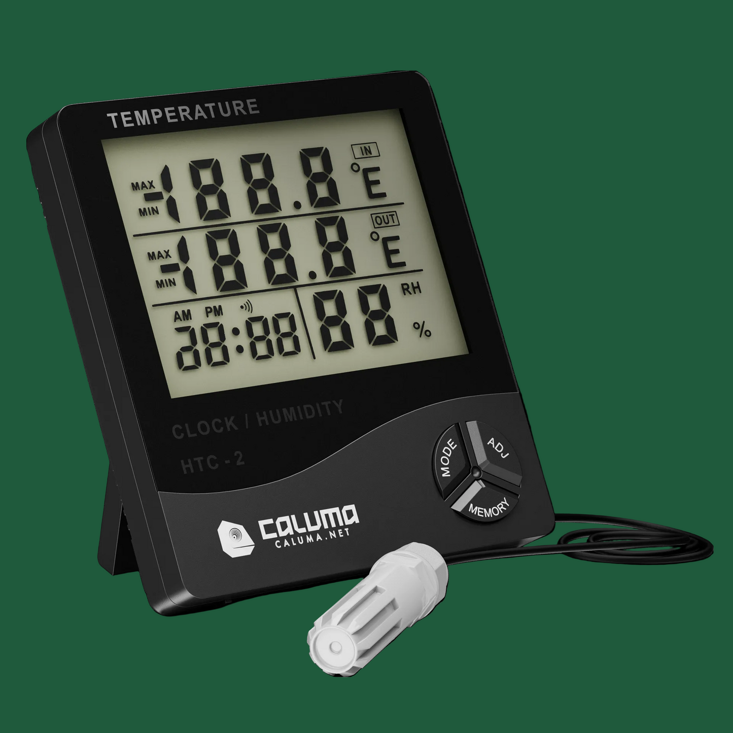 Caluma Thermo-Hygrometer mit Uhr und externer Sonde – Präzise Kontrolle für dein Grow-Klima