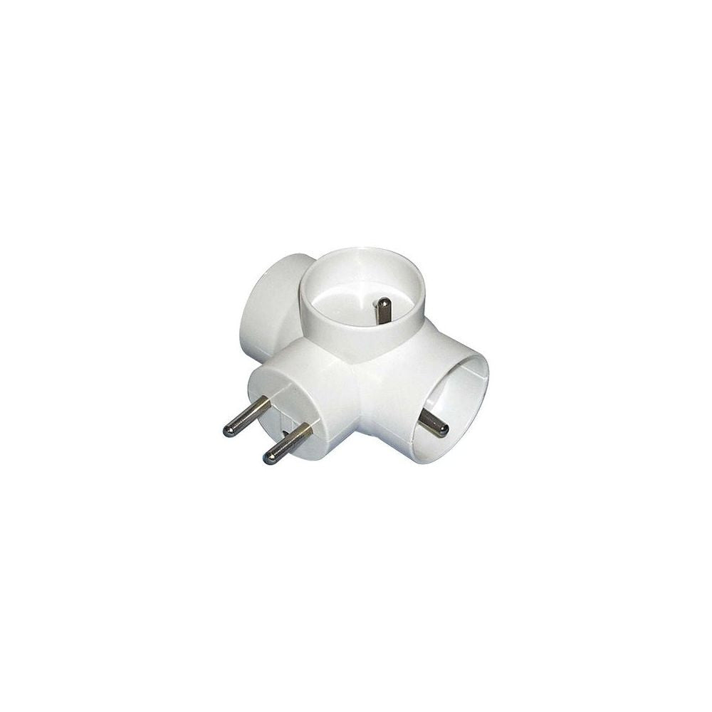 3-fach Steckdosenadapter – Split Socket 3× Rund Weiß