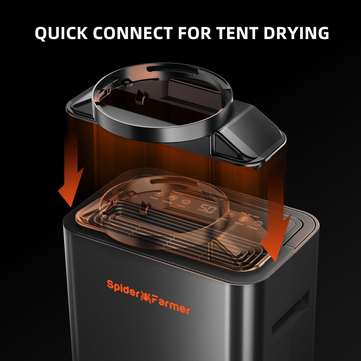 Spider Farmer Luftentfeuchter 90W | Dehumidifier für Growbox mit automatischer Feuchtigkeitskontrolle