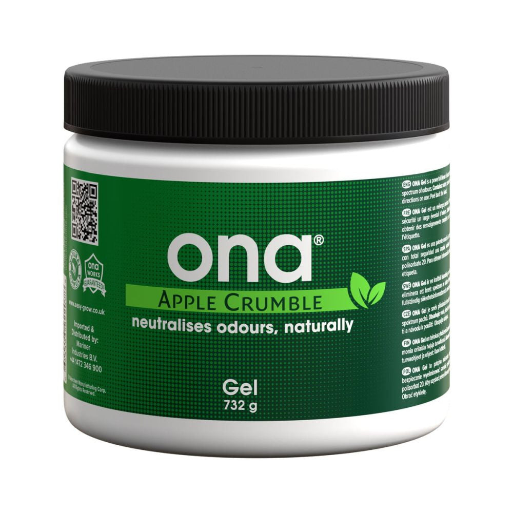 ONA Geruchsneutralisierer Apple Crumble – Gel & Block, natürliche ätherische Öle