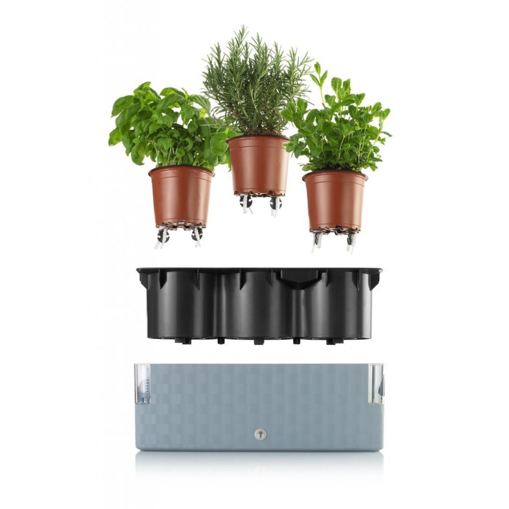 Plastkon Cobble Trio Smart Planter Basil Green – 3-fach Kräutertopf