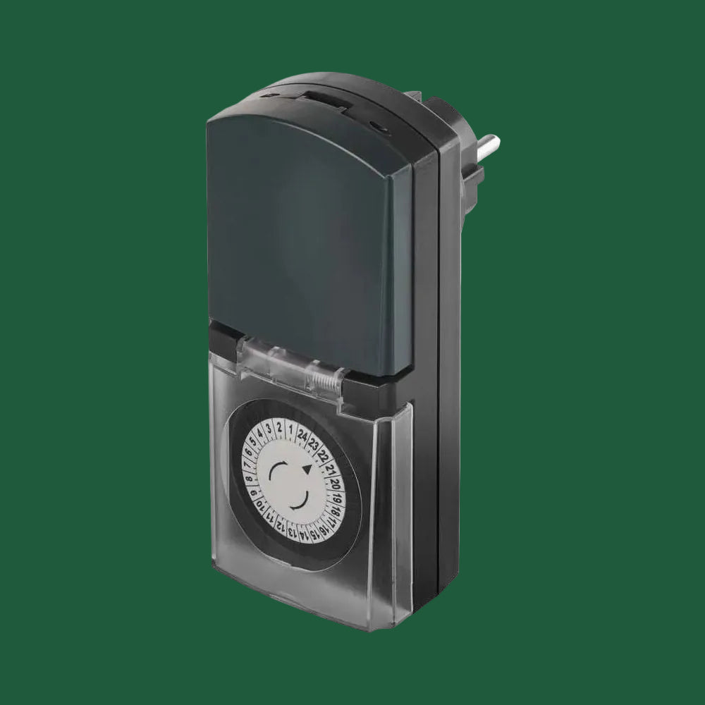EMOS Zeitschaltuhr IP44 – Mechanische Timer-Steckdose für Outdoor & Growbox