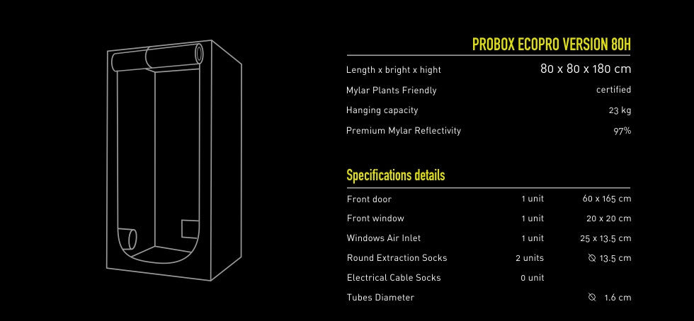 Garden HighPro ProBox EcoPro – Growzelt 80×80×180 cm