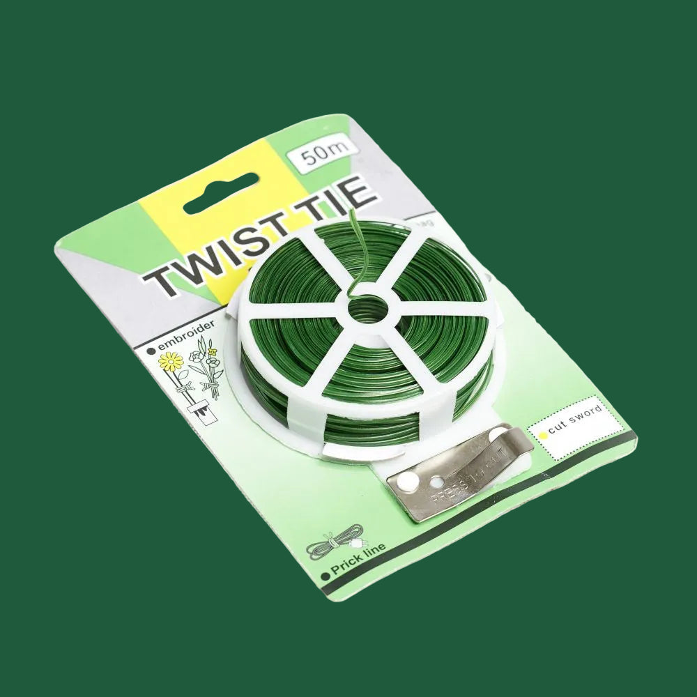 Soft Tie Wire 50 m – Pflanzendraht mit Cutter für Growbox & Garten