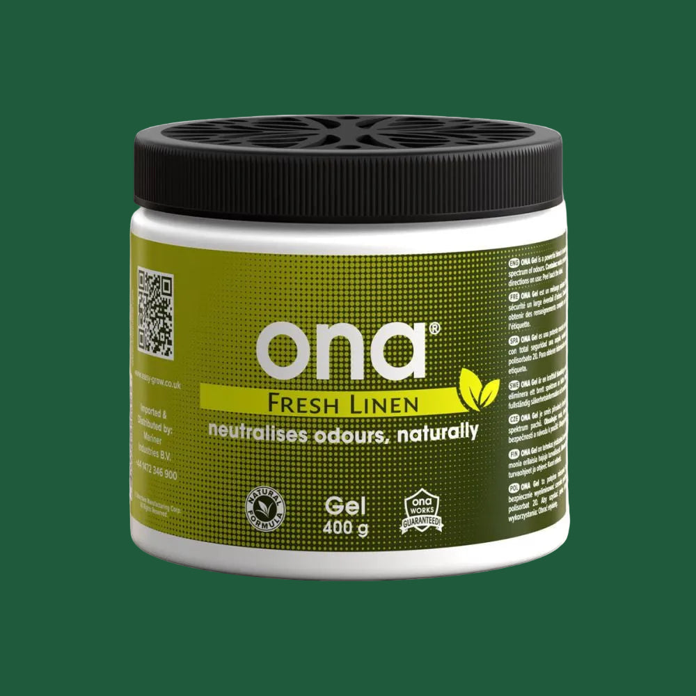 ONA Geruchsneutralisierer Fresh Linen – Gel & Block, natürliche ätherische Öle