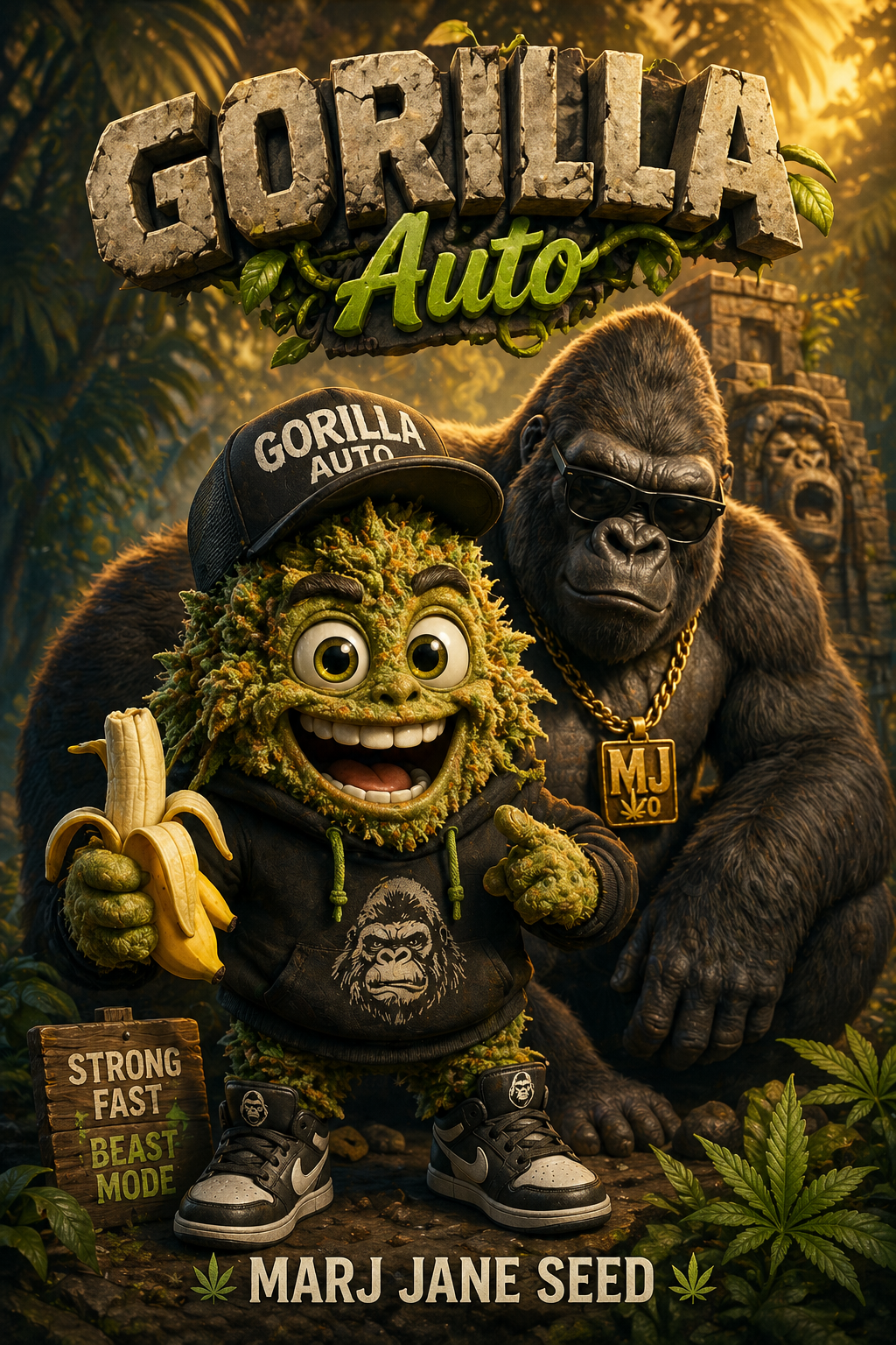 Marj Jane Seeds Gorilla Auto – Kraftvolle Autoflower mit maximaler Harzproduktion /3 Samen