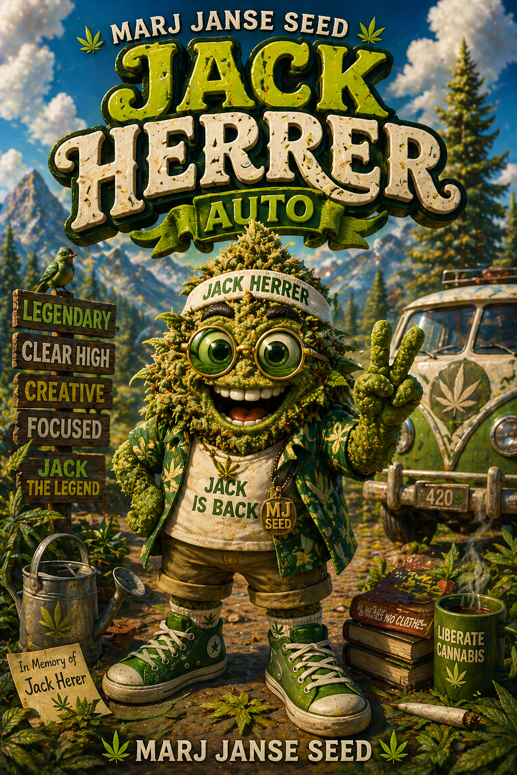 Marj Jane Seeds Jack Herer Auto – Legendäre Genetik als schnelle Autoflower /3 Samen