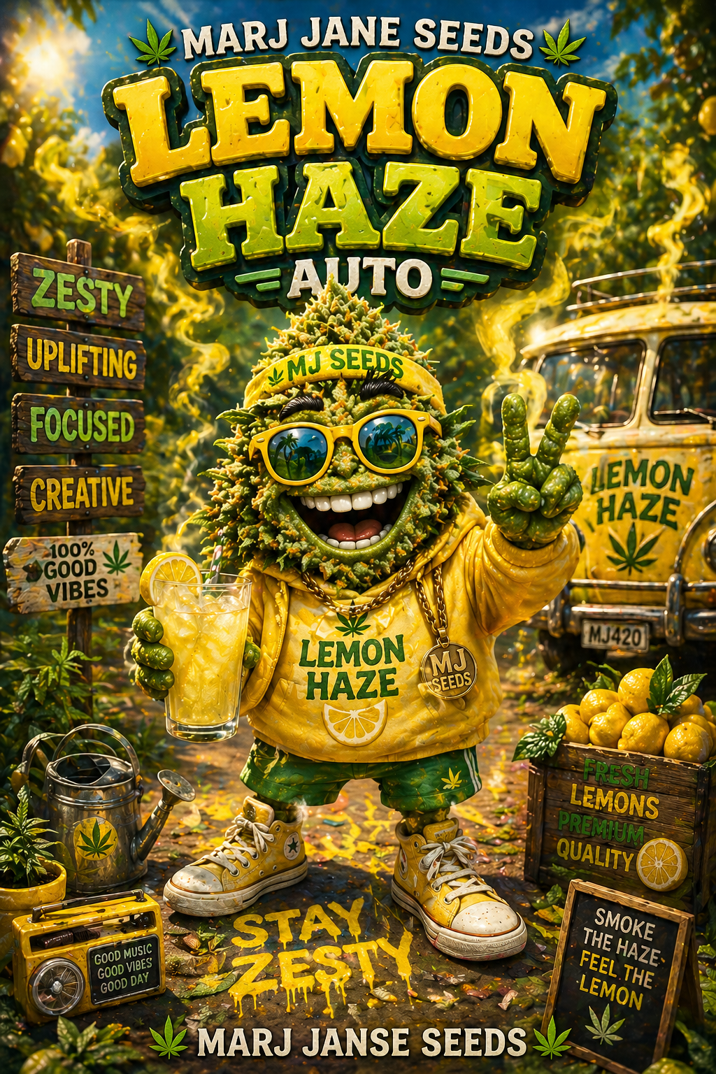 Marj Jane Seeds Lemon Haze Auto – Zitrus-Power als schnelle Autoflower /3 Samen