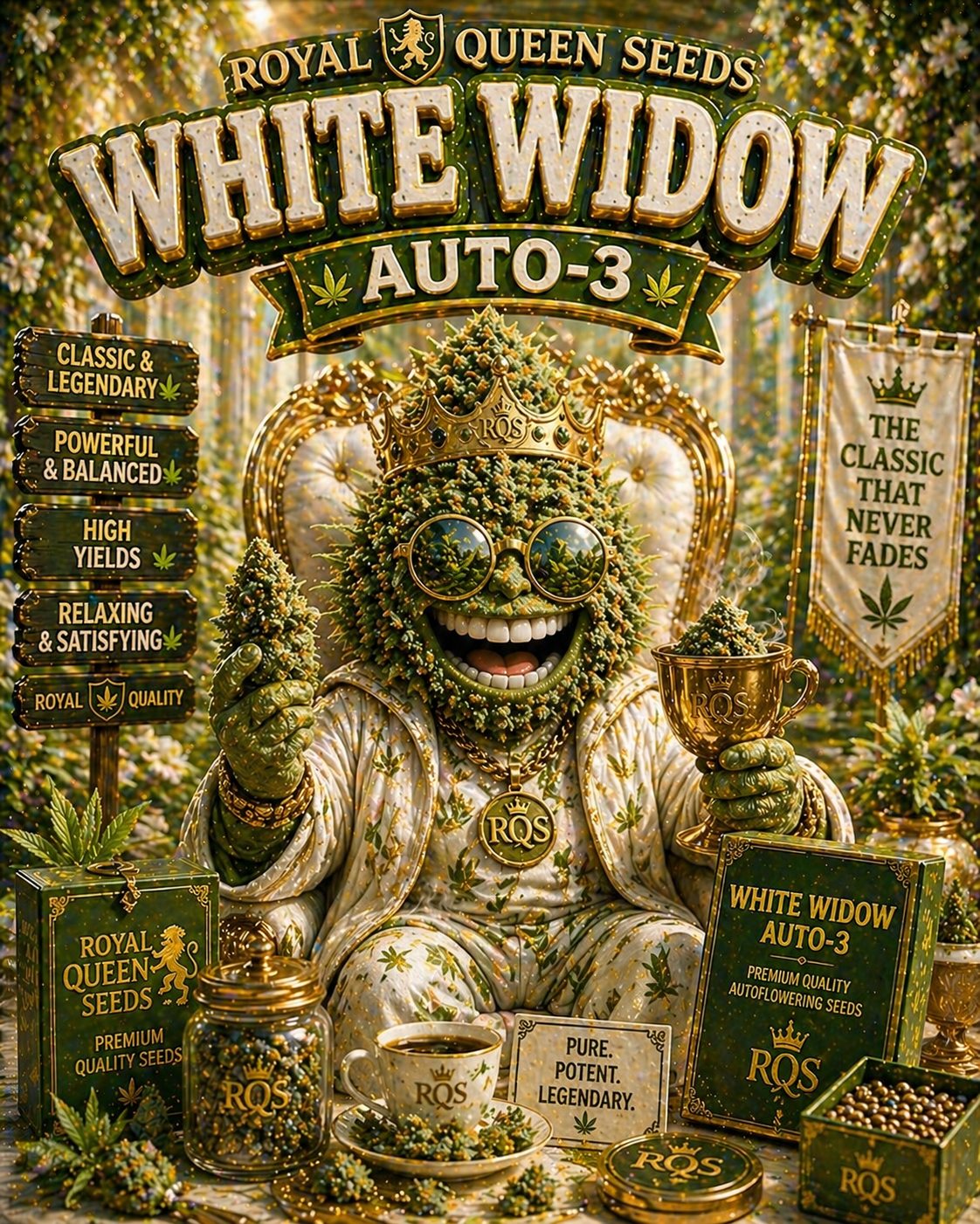 Royal Queen Seeds White Widow Auto – Der legendäre Klassiker als einfache Autoflower (3 Samen)