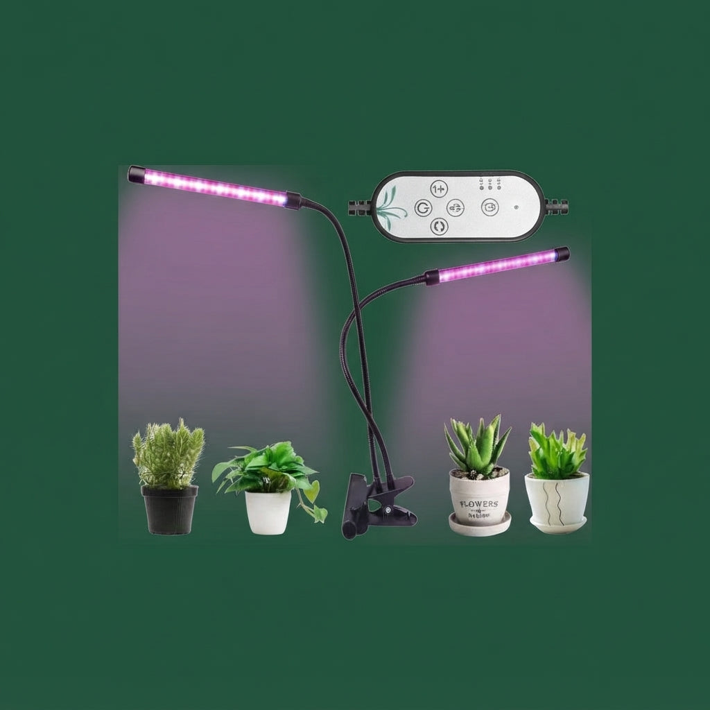 URBAN LED Pflanzenlampe mit Clip – 2 flexible Lichtarme