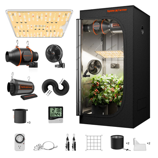 Spider Farmer SF-1000D 70x70x160 cm Komplettset Growbox | LED Grow Kit 100W Vollspektrum