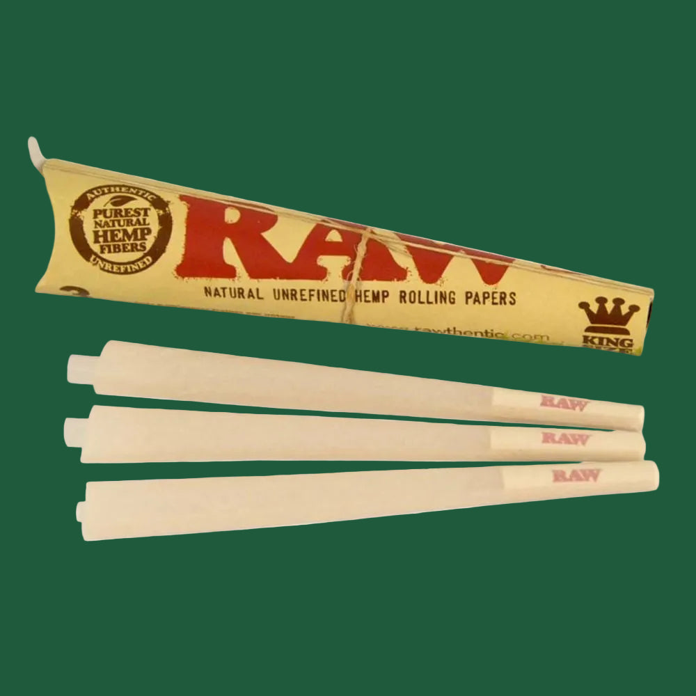 RAW Cones King Size – 3 vorgerollte Cones aus ungebleichtem Naturpapier