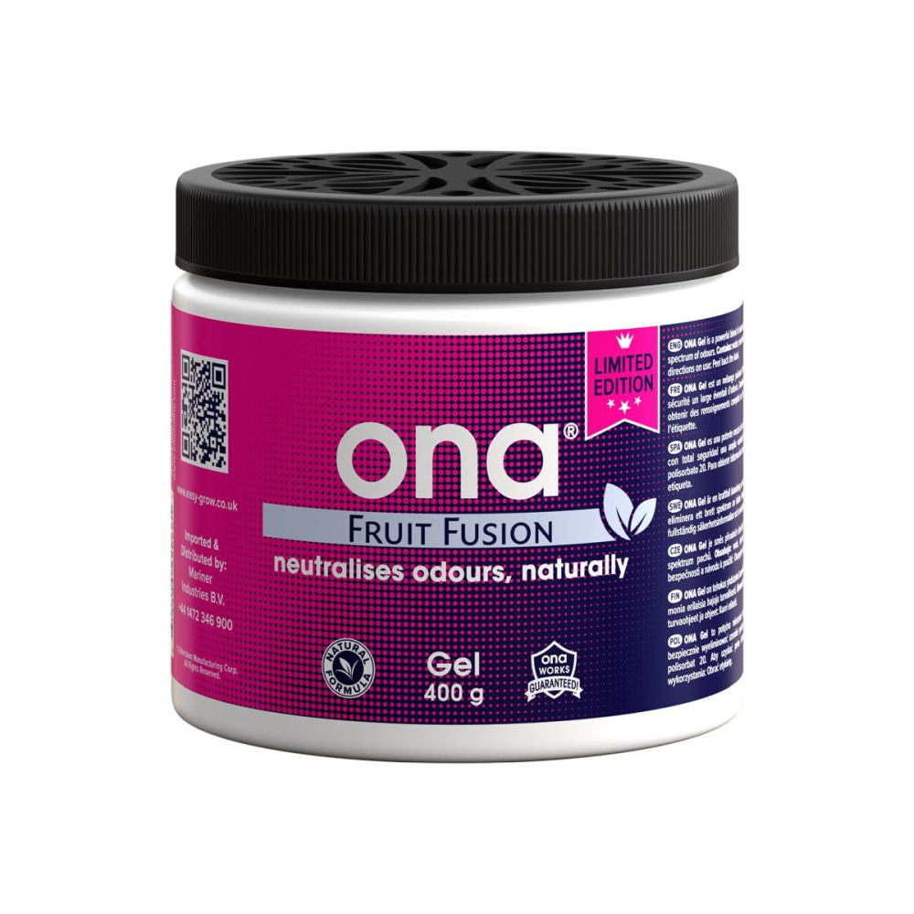 ONA Geruchsneutralisierer Fruit Fusion – Gel & Block, natürliche ätherische Öle