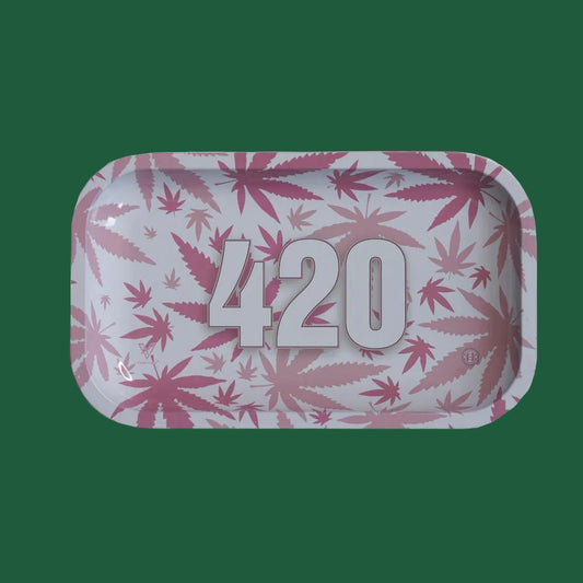 Metal Rolling Tray Pink 420 – Metall Drehunterlage 270 × 160 mm
