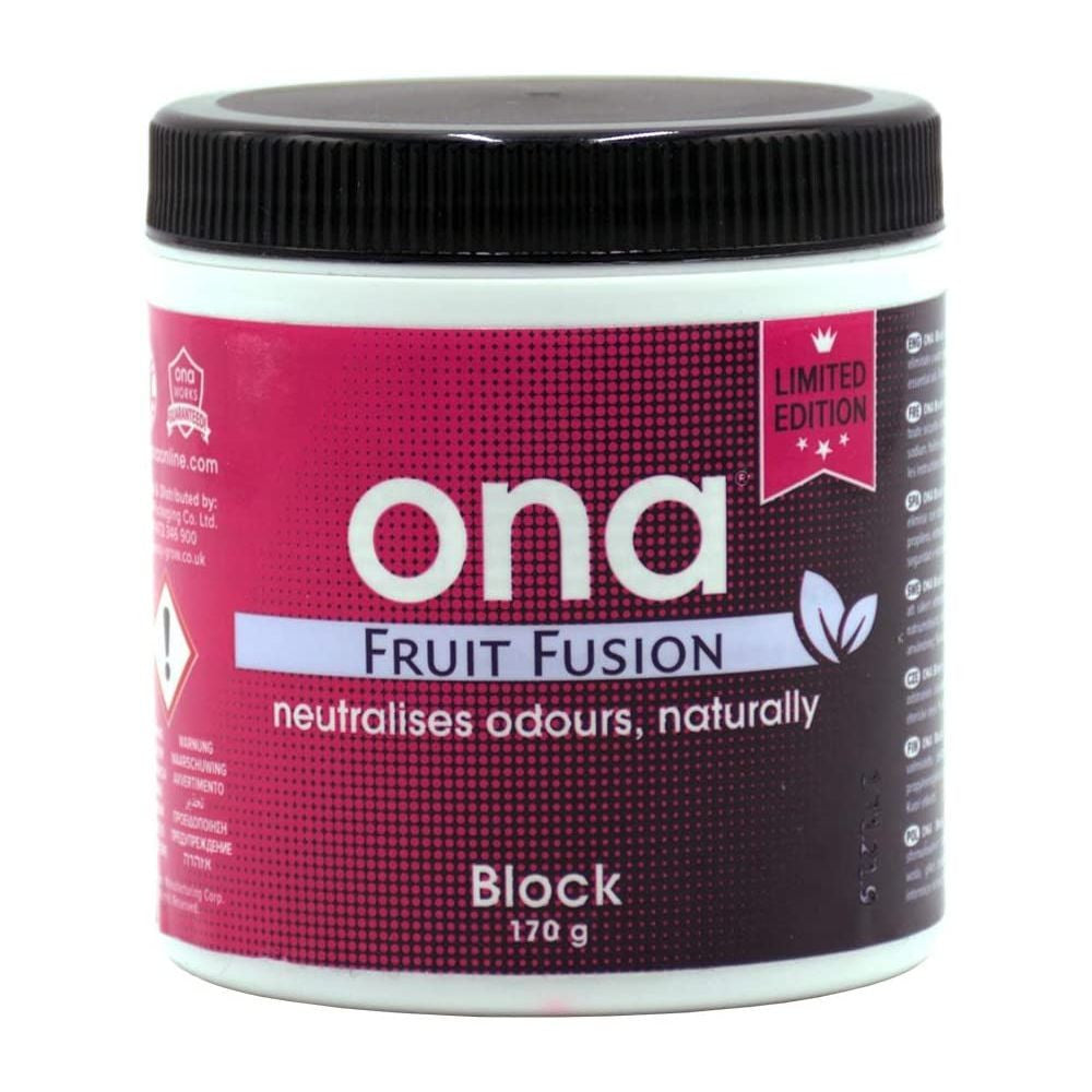 ONA Geruchsneutralisierer Fruit Fusion – Gel & Block, natürliche ätherische Öle