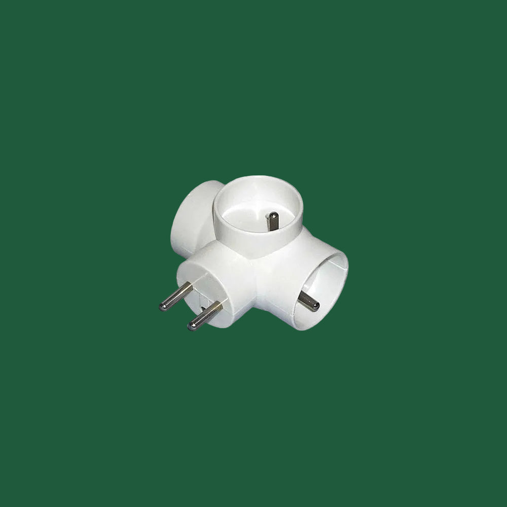 3-fach Steckdosenadapter – Split Socket 3× Rund Weiß