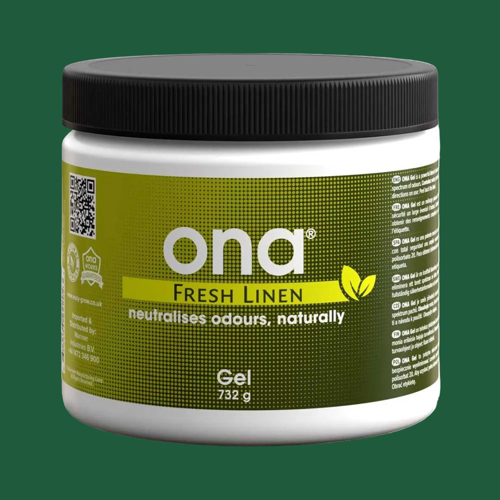 ONA Geruchsneutralisierer Fresh Linen – Gel & Block, natürliche ätherische Öle